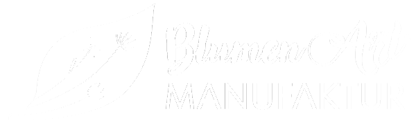 Logo Blumen-Art-Manufaktur, Querformat, weiß